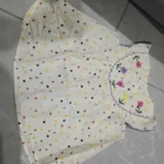 New Cute Girl'S Dress Sweet Rose Embroidered Small Round Dots Korean Version Loose Bubble Sleeve Cotton Beach Skirt photo review
