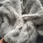 TRAFZA Women Fashion Cropped Faux Fur Jacket Coat Long Sleeve Front Snap-button Female Outerwear Chic Lapel Collar Thick Coat photo review
