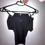 Halter Neck Lace Trim Bow Cute Black Y2K T-Shirt Women Button Up Slim Short Sleeve White Tees Sweet Balletcore Clothing photo review