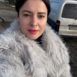 TRAFZA Women Fashion Cropped Faux Fur Jacket Coat Long Sleeve Front Snap-button Female Outerwear Chic Lapel Collar Thick Coat photo review