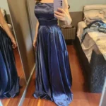 Burgundy Satin Beach Maxi Women Dress for Christmas Sexy Side Slit Adjustable Straps Evening Prom Dress Cheap Bridesmaid Dresses photo review