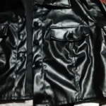 Xeemilo Autumn Faux Leather Short Jacket Y2K Turn-down Collar Fashion Botton Decoration PU Coat 2022 Grunge Street Casual Coats photo review