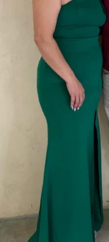 New Summer One Shoulder Split Sexy Dress sleeveless Sloping Shoulders Dresses photo review