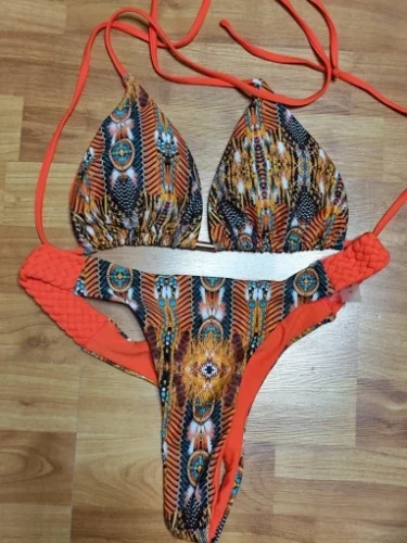 RUOTONSEPT Print Halter Mini Thong High Cut Bikini Female Swimsuit Women Swimwear Two-pieces Bikini set Bather Bathing Suit Swim photo review