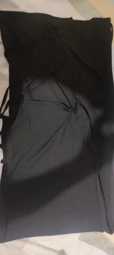 Sexy Black Long Bodycon Dress Women Summer Sleeveless Blackless Halter Neck Spaghetti Strap Dresses High Split Vestidos photo review