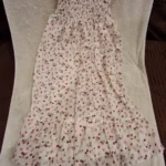 Spring Summer Chiffon Dress Women Midi DressesFemale Short Sleeve Elastic Waist Printed Floral Pleated Backless Casual Dress photo review
