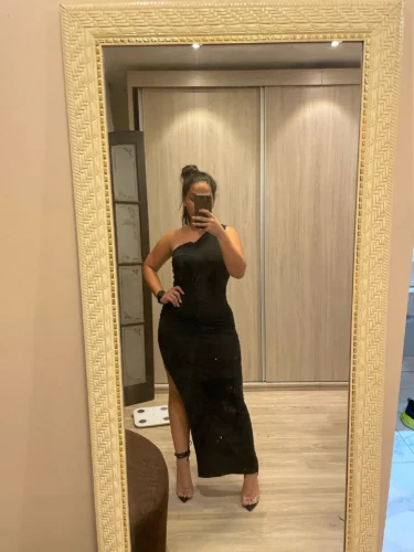 Black Maxi Dress Women Elegant Party Summer Fashion Sexy Split Sleeveless Backless Dress Off Shoulder Streetwear Club Slim Dress photo review
