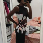 Black Dresses Women Summer New O-Neck Sleeveless Sexy Clubwear Hollow Out Dress Fashion Print Casual Elegant Slim Female Dresses photo review