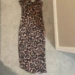 leopard print sleeveless V-neck sexy midi dress spring women fashion streetwear Christmas party outfits photo review