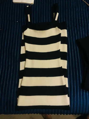 2024 Stripe Summer Elastic Split Bodycon Dress Sexy Beach Vacation Sundress Women Casual Slim Pencil Vestidos Maxi Long Dress photo review