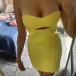TRZA-Women's Strapless Hollow Out Mini Dress, Sexy Sweetheart Neck, Back Zipper, Female Dresses, Fashion photo review