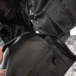 Xeemilo Autumn Faux Leather Short Jacket Y2K Turn-down Collar Fashion Botton Decoration PU Coat 2022 Grunge Street Casual Coats photo review