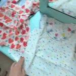 New Cute Girl'S Dress Sweet Rose Embroidered Small Round Dots Korean Version Loose Bubble Sleeve Cotton Beach Skirt photo review