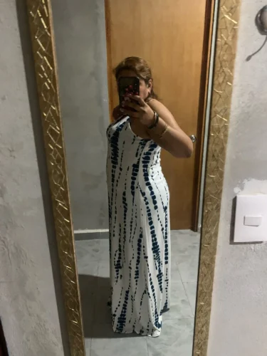 Clearance_Women's Casual Loose V-neck Tie Dye Printed Spaghetti Maxi Dress Summer Beach Vacation Long Dress_Continuous updates photo review