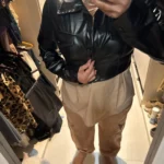 Xeemilo Autumn Faux Leather Short Jacket Y2K Turn-down Collar Fashion Botton Decoration PU Coat 2022 Grunge Street Casual Coats photo review