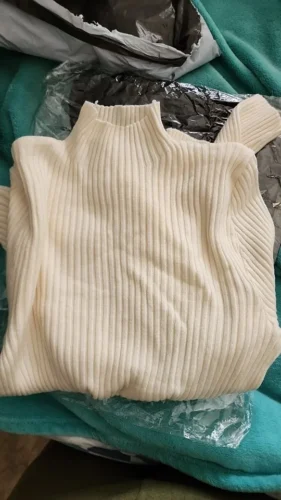 Elegant Solid Basic Knitted Tops Women Turtlneck Sweater Long Sleeve Casual Slim Pullover Korean Fashion Simple Chic Clothes photo review