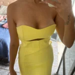 TRZA-Women's Strapless Hollow Out Mini Dress, Sexy Sweetheart Neck, Back Zipper, Female Dresses, Fashion photo review
