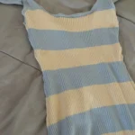 2024 Stripe Summer Elastic Split Bodycon Dress Sexy Beach Vacation Sundress Women Casual Slim Pencil Vestidos Maxi Long Dress photo review