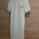 Women's Summer New Short Sleeved T-shirt Dress Loose Mid Length Over Knee Dress photo review