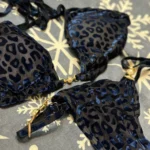 2024 Brazilian Summer Women Leopard Pearl Bathing Suit Beachwear Thong Two Pieces Set Special Fabric Halter Neck Swimwear Bikini photo review