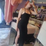 Sexy Black Long Bodycon Dress Women Summer Sleeveless Blackless Halter Neck Spaghetti Strap Dresses High Split Vestidos photo review