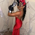 Weird Puss Sexy Backless Women Evening Maxi Dress Folds V-Neck Sleeveless Coquette Elegant Mermaid Matching Banquet Prom Bodycon photo review