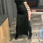Criss Cross Cut Out Dress, Sexy Bodycon Mock Neck Sleeveless Dress, Women's Clothing photo review