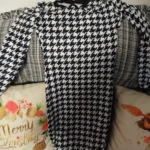 Houndstooth Print Women Long Sleeve Midi Dress Hollow Out Bodycon Sexy Streetwear 2022 Autumn Winter Club Elegant Slim photo review
