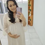 Boho Cotton Maternity Photo Shoot Dress Beige Bohemian Lace Stiches Cotton Pregnant Woman Photography Long Dresses photo review
