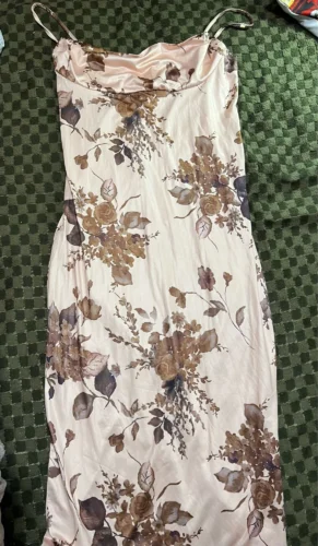 CIBBAR y2k Vintage Strap Dress Retro Floral Print Sleeveless Summer Party Long Dresses for Women 2000s Aesthetic Elegant Ladies photo review