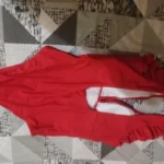 BikinX Solid One Piece Swimsuit Women Red Swimwear Sexy Deep V Neck Swimming Suit Backless High Leg Bathing Suit for Women photo review