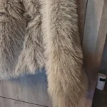 TRAFZA Women Fashion Cropped Faux Fur Jacket Coat Long Sleeve Front Snap-button Female Outerwear Chic Lapel Collar Thick Coat photo review
