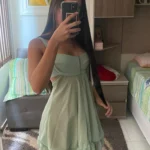 Vestidos Elegantes Para Mujer Solid Color Cutout Slim Sling Dress Sexy Backless Ruffle Dress Female photo review