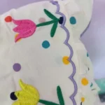 New Cute Girl'S Dress Sweet Rose Embroidered Small Round Dots Korean Version Loose Bubble Sleeve Cotton Beach Skirt photo review