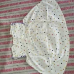 New Cute Girl'S Dress Sweet Rose Embroidered Small Round Dots Korean Version Loose Bubble Sleeve Cotton Beach Skirt photo review