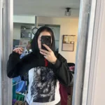 Street Sport Drop Shoulder Drawstring Hollow Out Super Crop Sports Hoodie Without Cami Top photo review