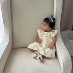 New Cute Girl'S Dress Sweet Rose Embroidered Small Round Dots Korean Version Loose Bubble Sleeve Cotton Beach Skirt photo review