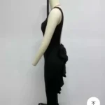 Women V Neck Solid Ribben Knitted Dresses Casual All Match Slimple Sexy Package Hips Bodycon Dress Elegant Vestidos Streetwear photo review