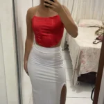 Sleeveless Off Shoulder Fashion Sexy Corset Crop Tops Vest Female Underwear Backless Bustier Top Solid photo review