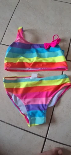 Girl's Swimsuit Fashion Mermaid Scale Print Children's Bikini Swimsuit photo review