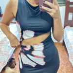 Black Dresses Women Summer New O-Neck Sleeveless Sexy Clubwear Hollow Out Dress Fashion Print Casual Elegant Slim Female Dresses photo review