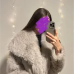 TRAFZA Women Fashion Cropped Faux Fur Jacket Coat Long Sleeve Front Snap-button Female Outerwear Chic Lapel Collar Thick Coat photo review
