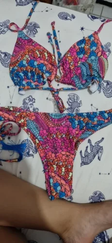 2022 Sexy Bikini Floral Print Swimwear String Bikini Set Push Up Swimsuit Bikinis Women Biquini Beach Bathing Suit Women photo review