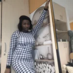 Houndstooth Print Women Long Sleeve Midi Dress Hollow Out Bodycon Sexy Streetwear 2022 Autumn Winter Club Elegant Slim photo review