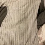 Women sexy knit V-neck reverse neck split dress autumn winter full sleeve elastic basic body sweater photo review