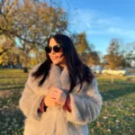 TRAFZA Women Fashion Cropped Faux Fur Jacket Coat Long Sleeve Front Snap-button Female Outerwear Chic Lapel Collar Thick Coat photo review
