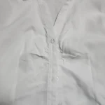 CIBBAR Vintage Folds Crop Top White Button Up Short Sleeve Blouse Women Bandage Korean Fashion T-shirt Casual Streetwear y2k Tee photo review