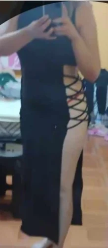 Criss Cross Cut Out Dress, Sexy Bodycon Mock Neck Sleeveless Dress, Women's Clothing photo review