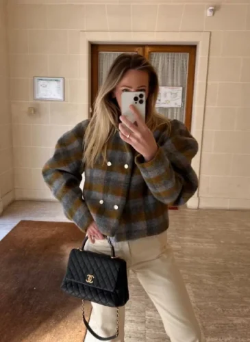 Clearance_Rockmore Vintage Cropped Jackets for Women Harajuku Casual Slim Fit Zipper Coat Y2K Streetwear Long Sleeve Outerwear A photo review