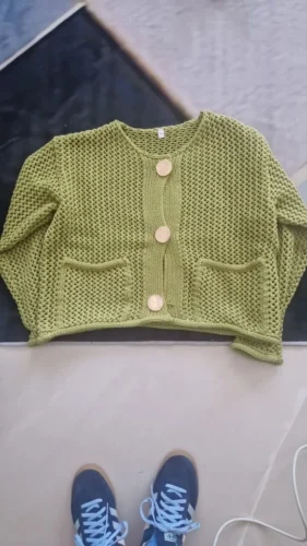 Autumn Winter Knitted Cardigans For Women Casual Button Long Sleeve Female Sweater 2024 Fashion Loose Lady Cardigans Coat photo review